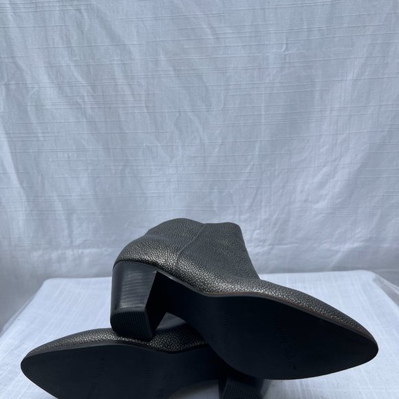 Frankie4 Ankle Booties Speckled Leather Side Zipper Cuban Heel Pewter Size 8½ - Picture 8 of 10